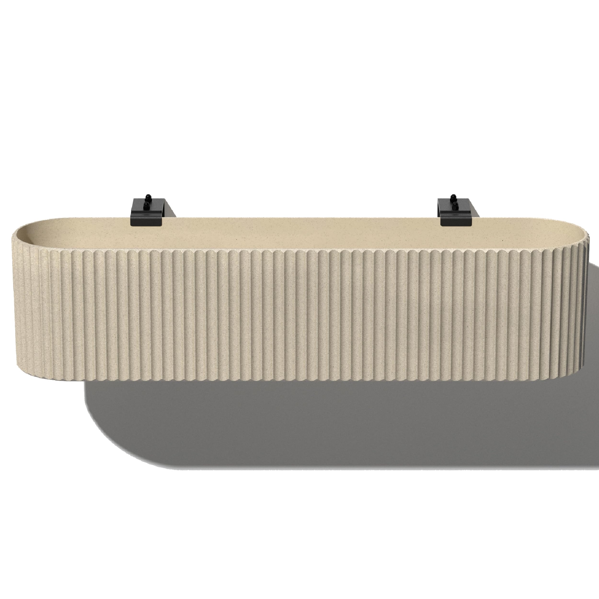 Veradek Demi Series Railing Planter - Hanging Planter Box for Windowsill/Balcony | Plastic-Stone Composite w/Railing Bracket | Modern Décor for Flowers