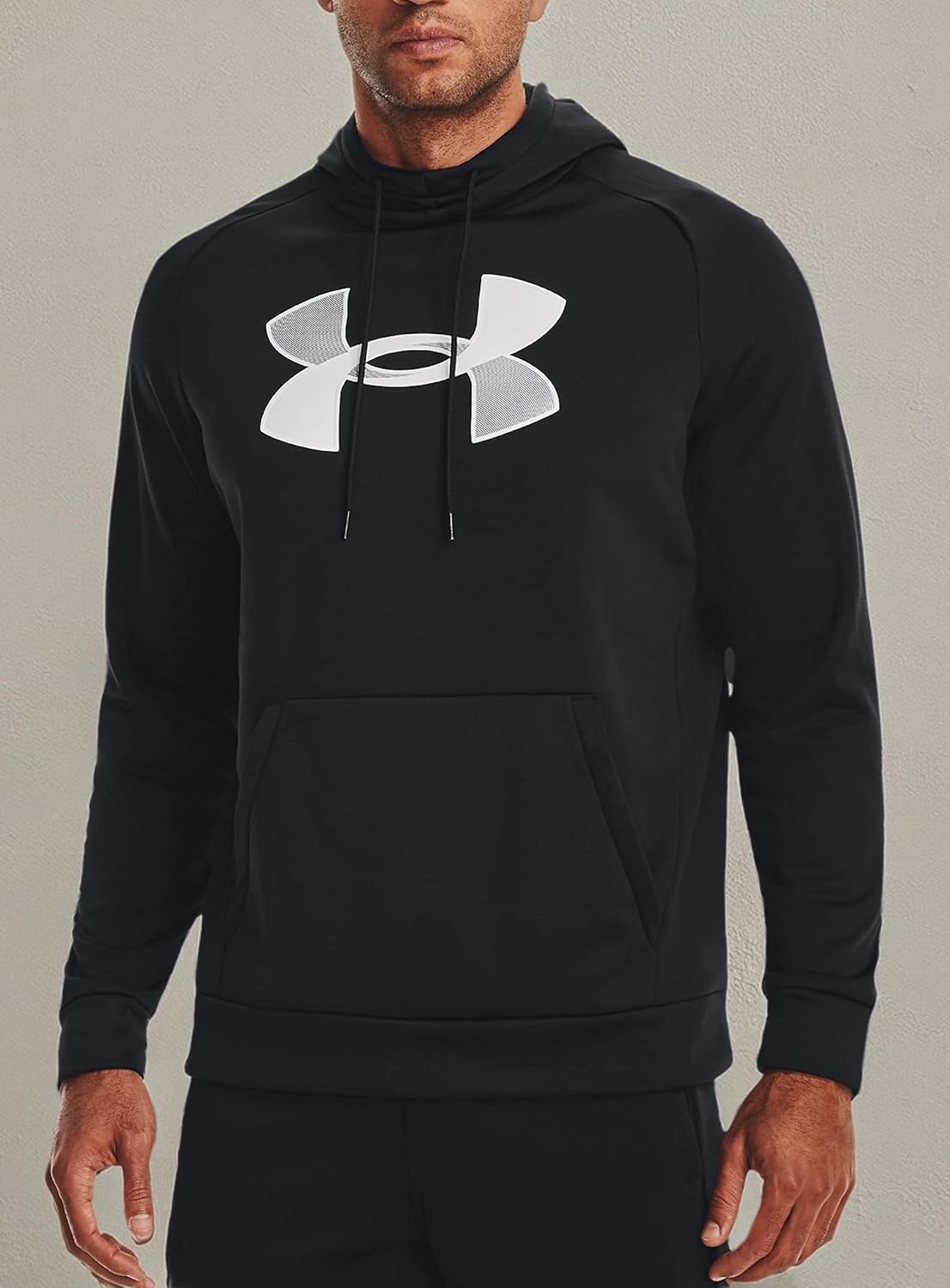 Mens Under Armour Big Logo Fleece Hoodie Black large - Image 8