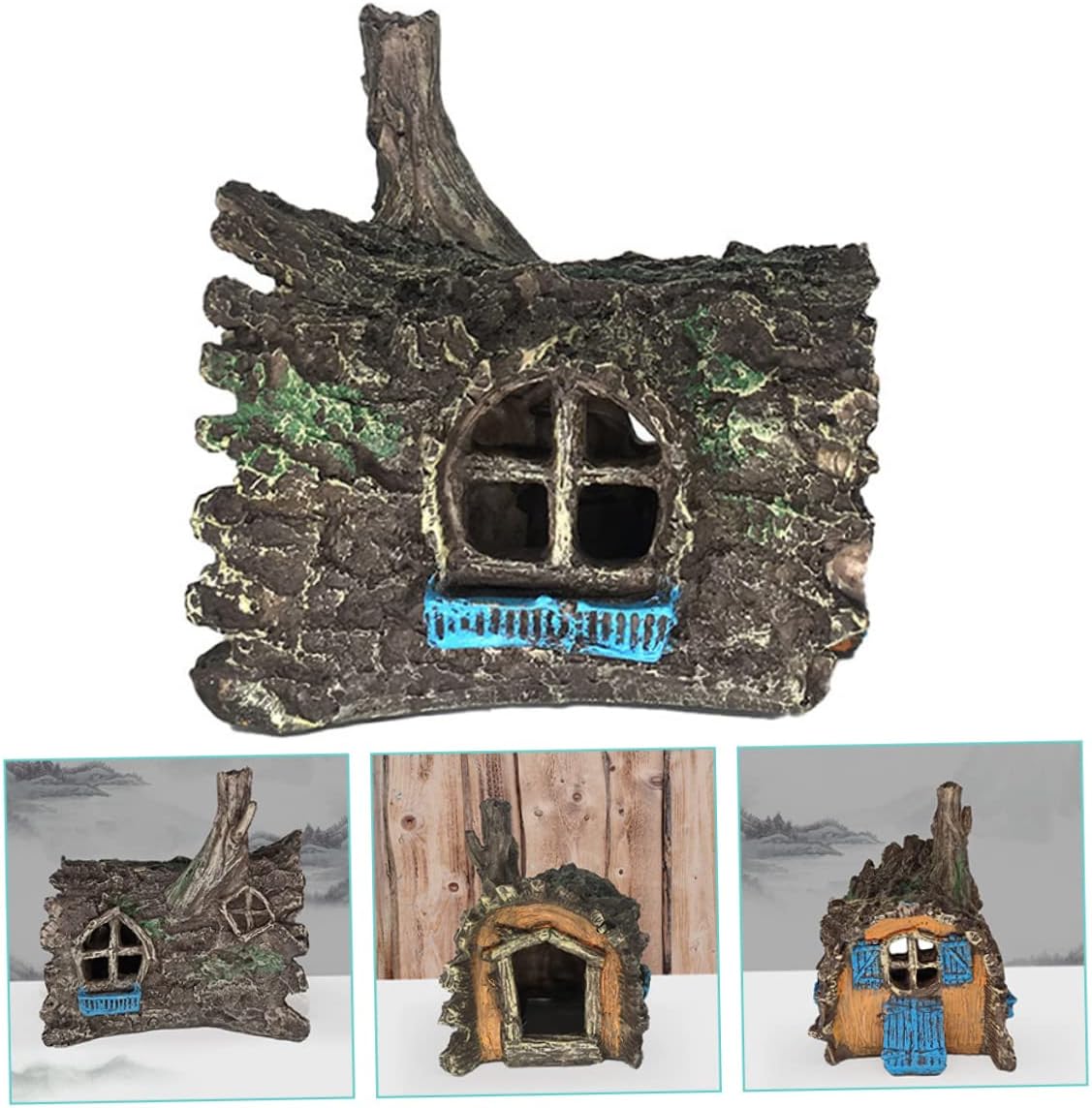 5pcs Aquarium Breeding Hole Aquarium Volcano Ornament Fish Tank Log Aquariums Driftwood for Fish Tank Fish Shelter Cave Coral Small Aquarium Artificial Fish Ho