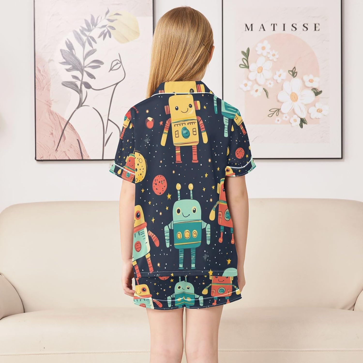 Silk Pajamas Sets Soft Satin 2 Piece Pjs Set Short Sleeve Sleepwear Nightwear