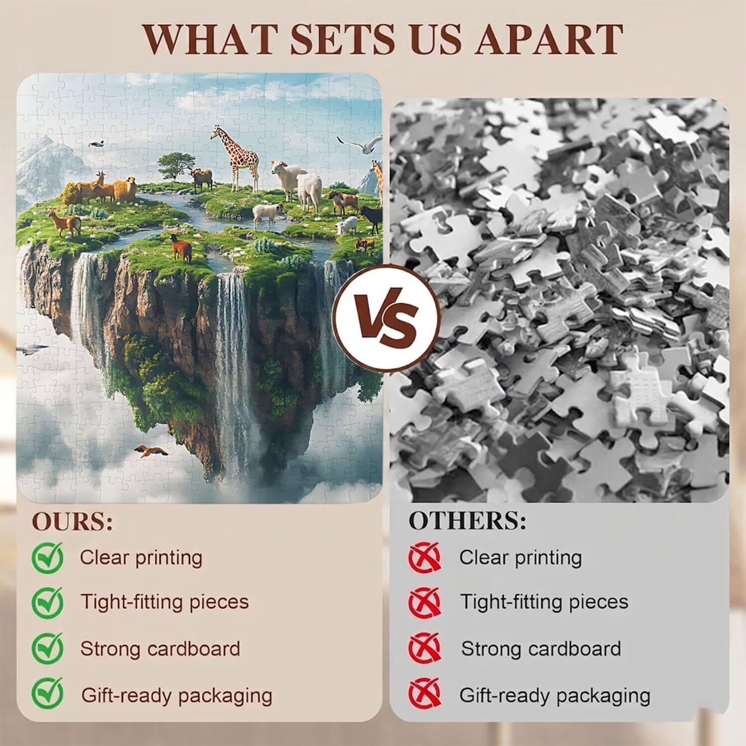 Puzzle 2000 Teile, Holzpuzzle Erwachsene 99 x 70 cm, Kniffliges Denksport Spiel, Großer Puzzlespaß für anspruchsvolle Liebhaber,Familienspiel, Puzzles für Dekor und Geschenk Tier kleine Insel-2 f0-160