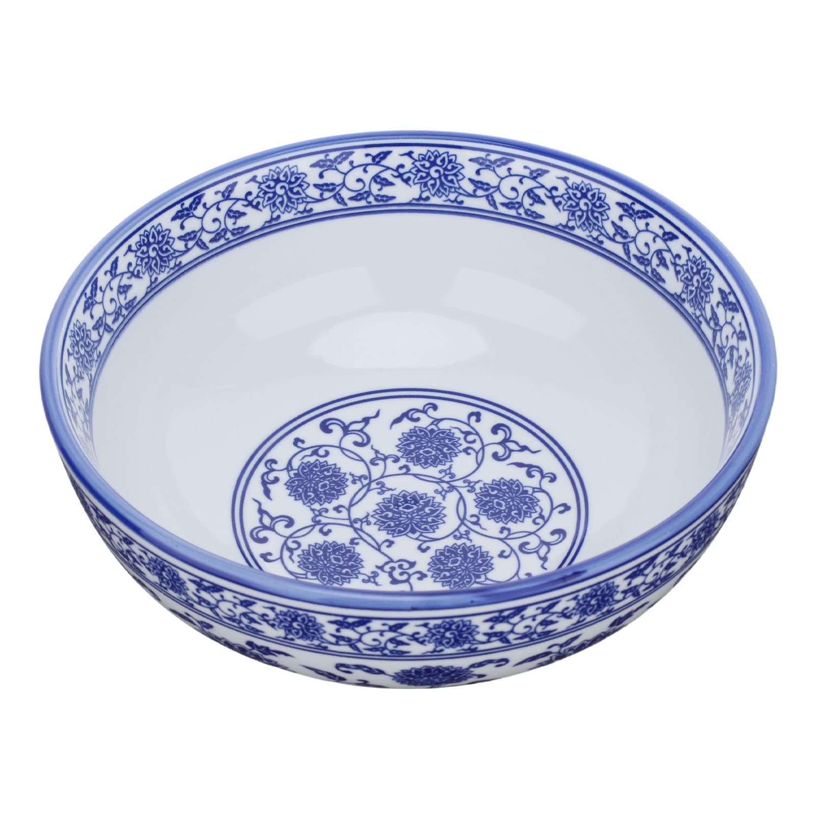 Bol en Céramique de Style Chinois Bleu Cuisine, Bol de Service 1Pc pour Buffets et Usage Domestique