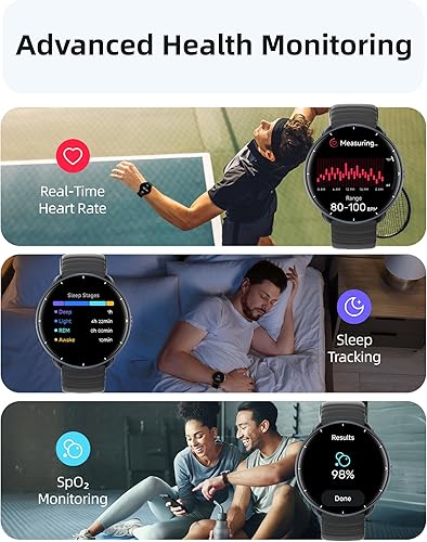 Miniatura 6 de Parsonver Swimming Smart Watch, 5ATM Waterproof for Pool & Open Water, Built-in GPS & Compass, AMOLED Screen Fitness Tracker with 100+ Sports Modes,