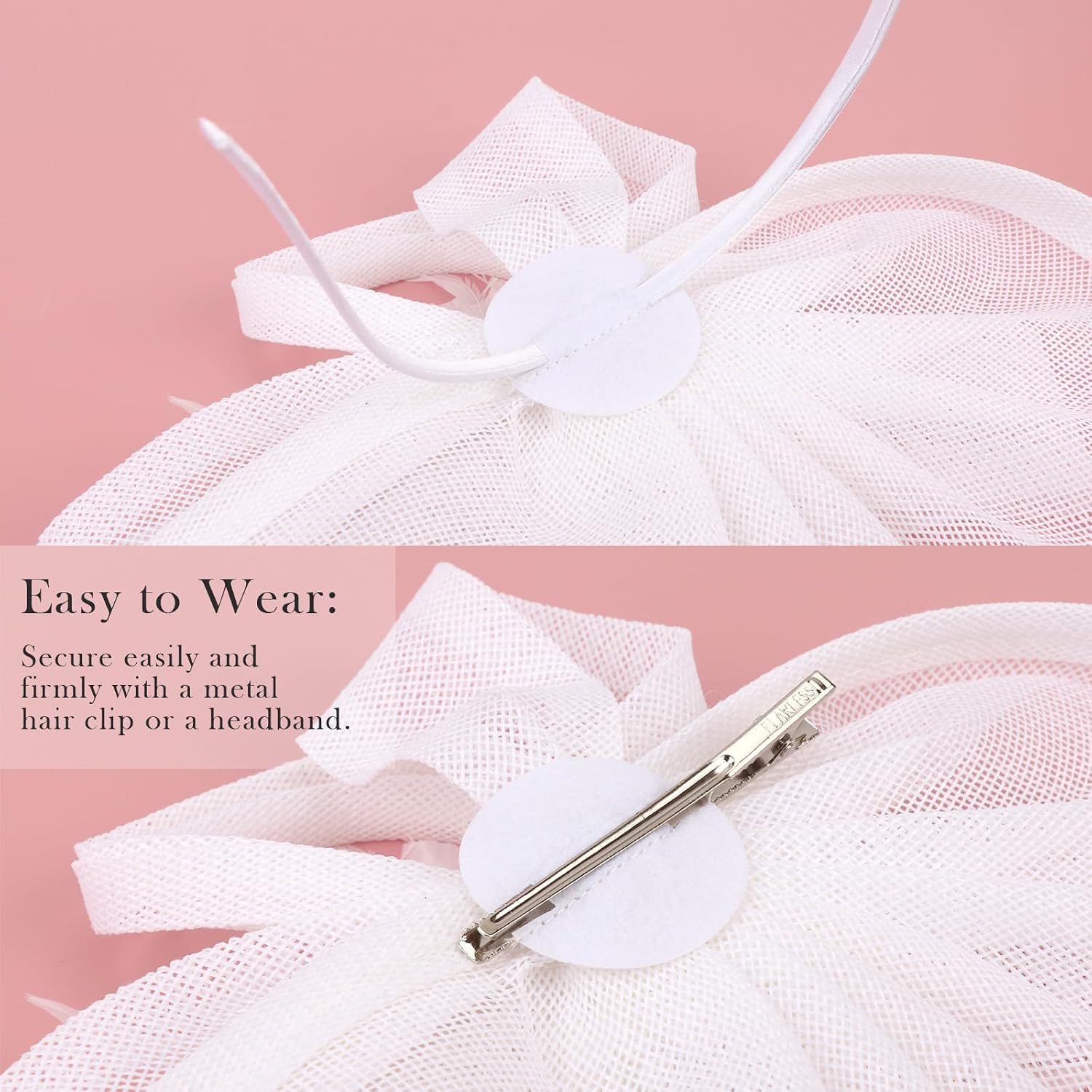DRESHOW Women Fascinator Hats Tea Party Hat Vintage Pillbox Hat Headband for Cocktail