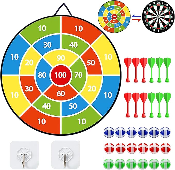 29“ Dartscheibe für Kinder Kinder große Dartscheibe mit klebrigen Bällen und Darts, Indoor/Outdoor Sport Party Spaß Spiele Spielzeug Geschenke für 3 4 5 6 7 8 9 10 11 12+Jahre Alten Jungen Mädchen