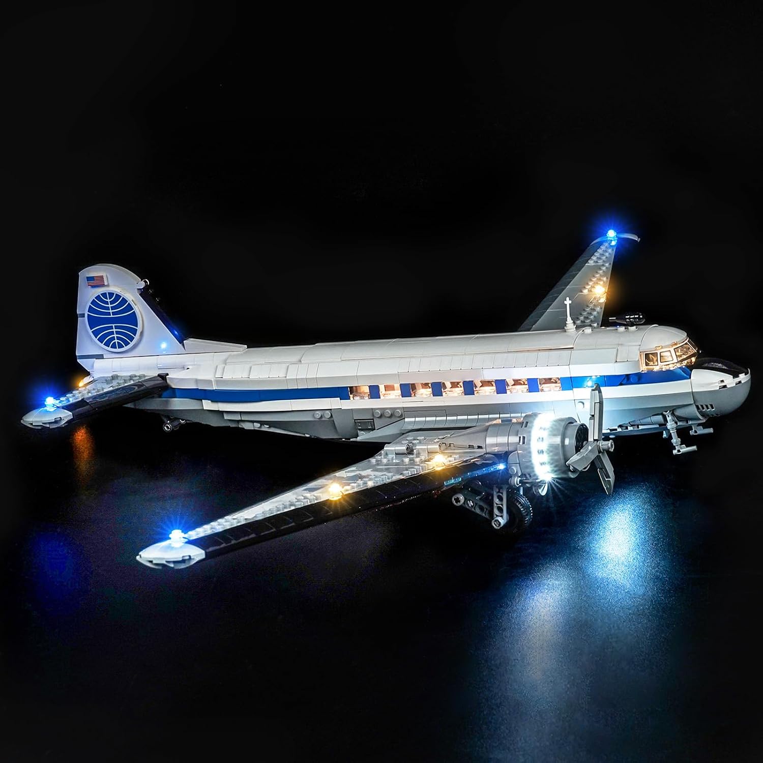 BrickBling LED Lights Compatible with Lego Douglas DC-3 PAN AM Airliner | Creative Light Kit Compatible with Lego 11378 (Lights Only, Not Come with Model) (Classic Version Light)