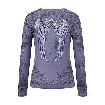 Women Fairy Grunge Tops Y2K Long Sleeve Vintage Graphic
