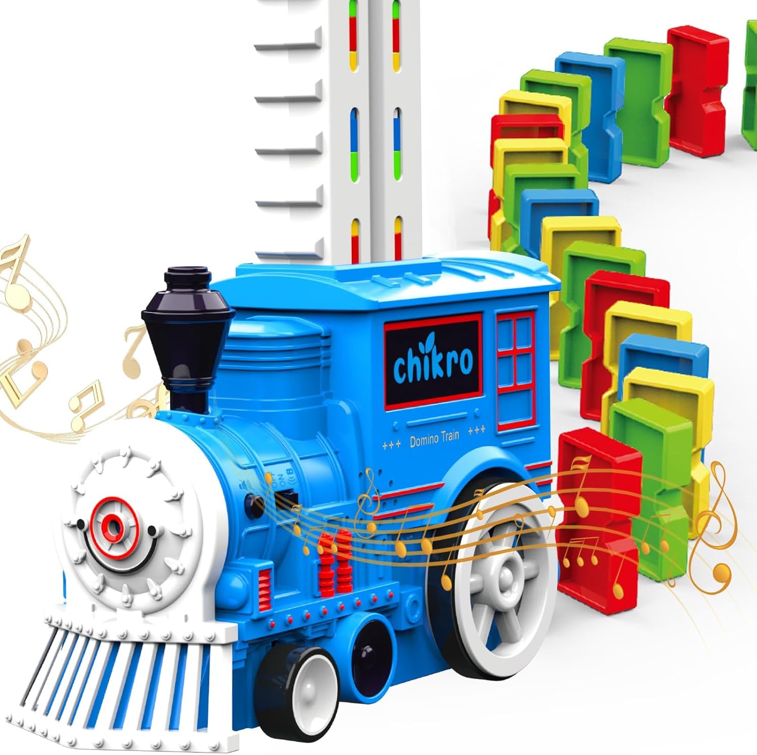 Domino Train Toys Games for Kids - Automated Dominoes-Placing Model Train for Toddlers Age 3-4 Montessori Toys for 3-4 Year Old boy