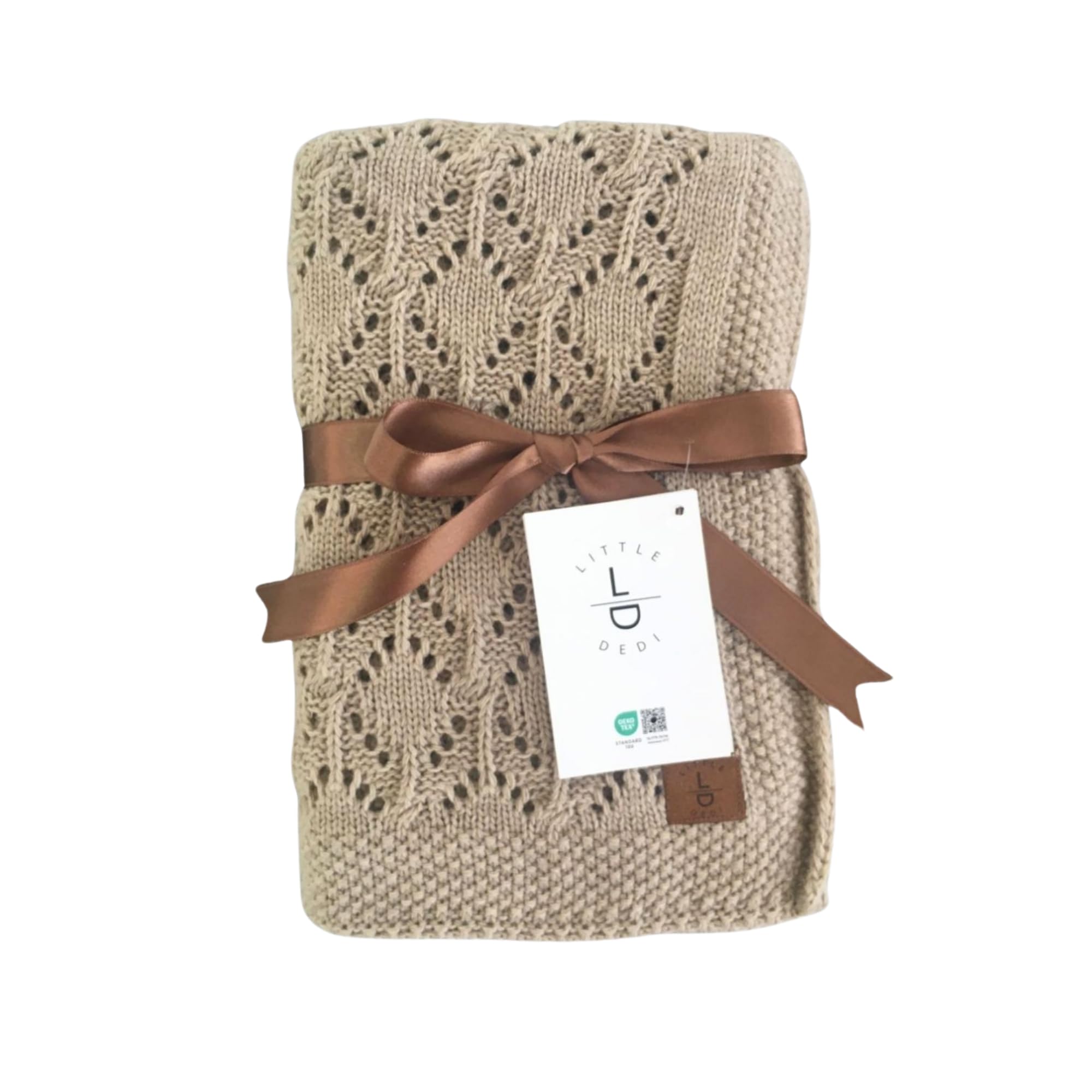 Little Dedi Baby Weiche Strickdecke – 80x100 cm Taupe – Oeko-Tex Zertifiziert – Leicht & Kuschelig – Perfekt für Neugeborene, Kleinkinder, Kinderbett, Kinderwagen & Babyzimmer