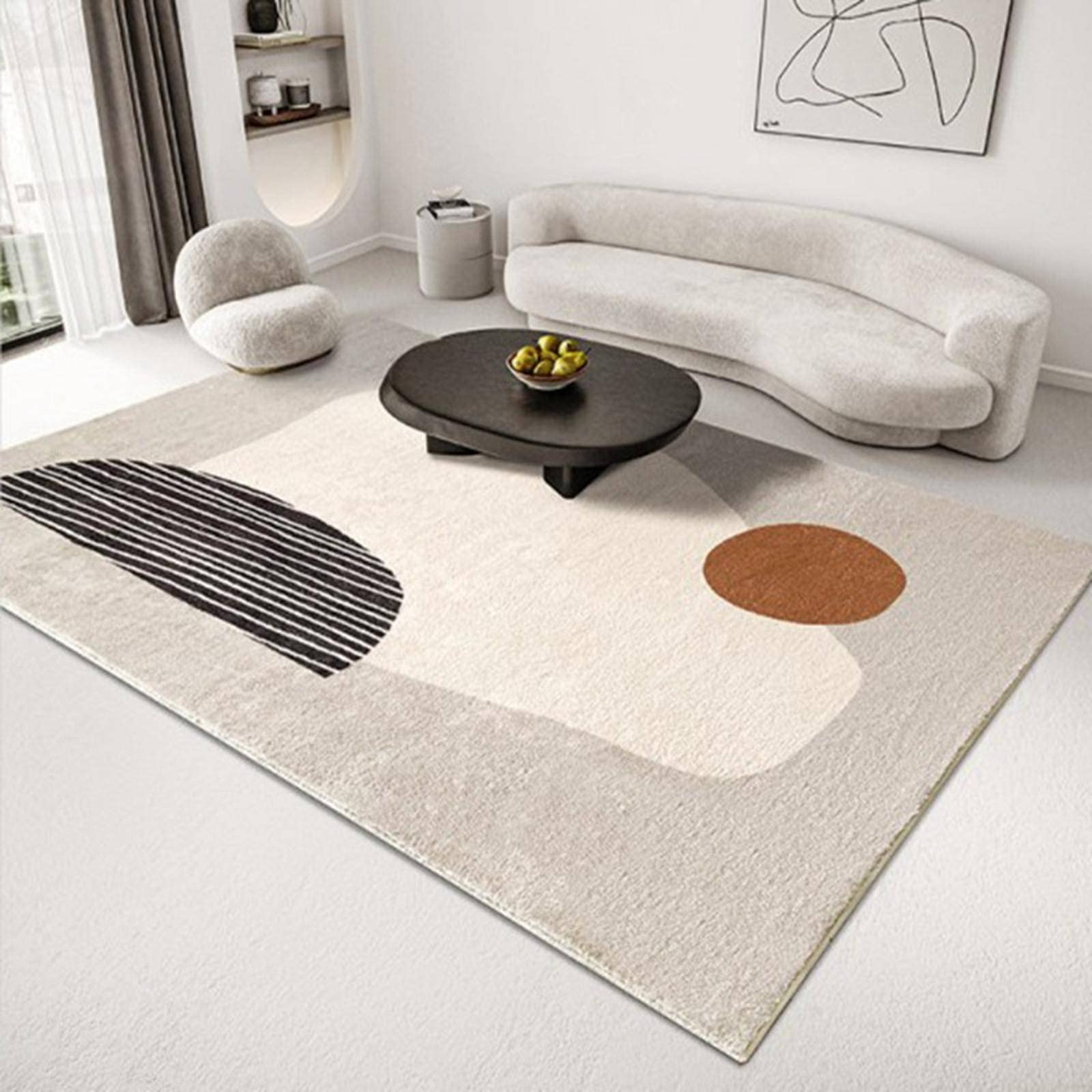 NCJapanese Imitation Cashmere Carpet Living Room Japanese Wabi-Solitude Light Luxury Home Bedroom Bedside Room Coffee Table Carpet
