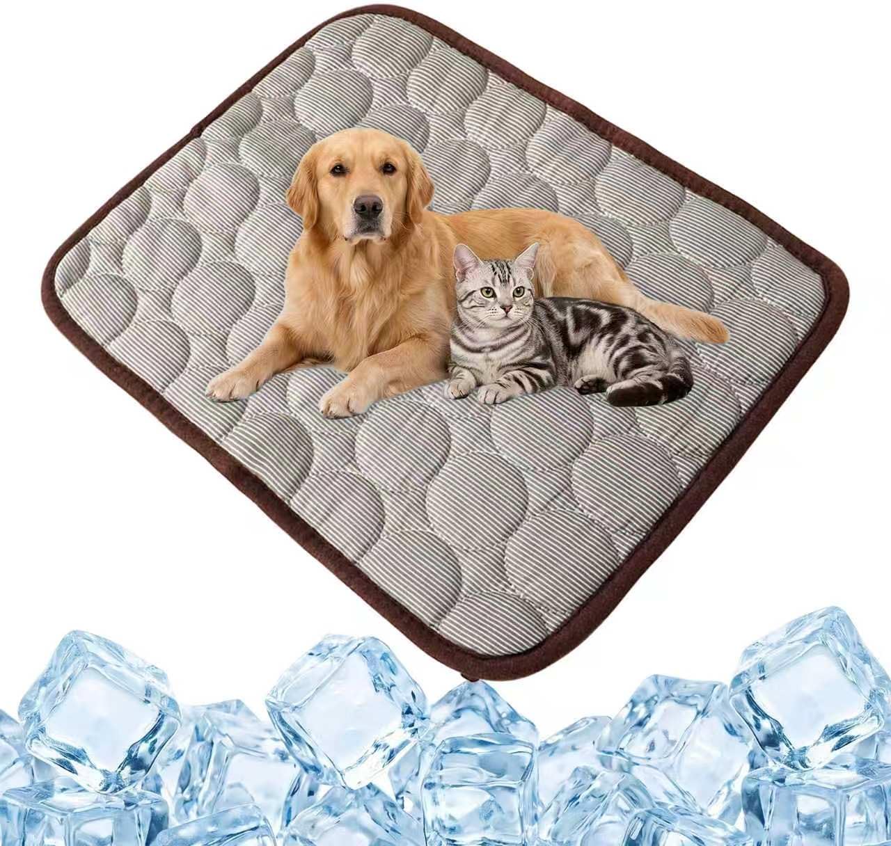 Cooling Mat for Dogs, Self-Cooling Ice Silk Dog Mat, Portable Washable Non-Slip Pet Cooling Pad for Indoor & Outdoor Summer Use, Breathable Dog Cooling Blanket for Large & Small Dogs (Gray, XX-Large)