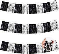 Vista 43 de BEISHIDA 3 paquetes de 9.1 metros de guirnalda de flecos de lámina metálica de oropel, serpentinas brillantes de color oro rosa para colgar