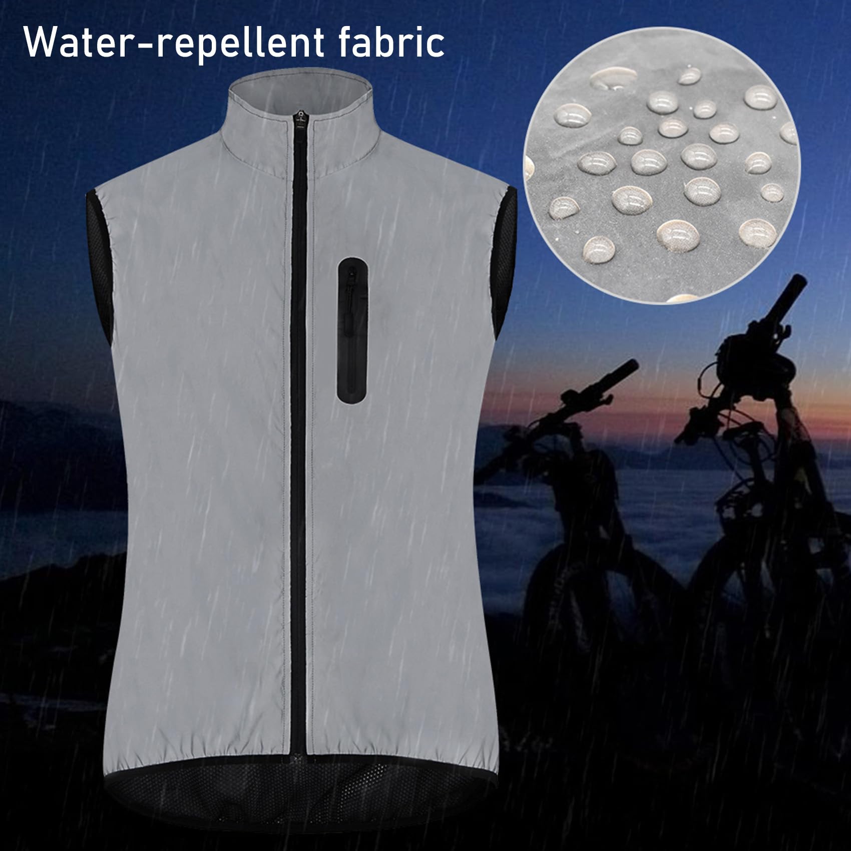 Chaleco de ciclismo reflectante para hombres mujeres chaqueta sin mangas camisetas ciclismo chaleco bicicleta de carretera ropa de bicicleta de alta visibilidad