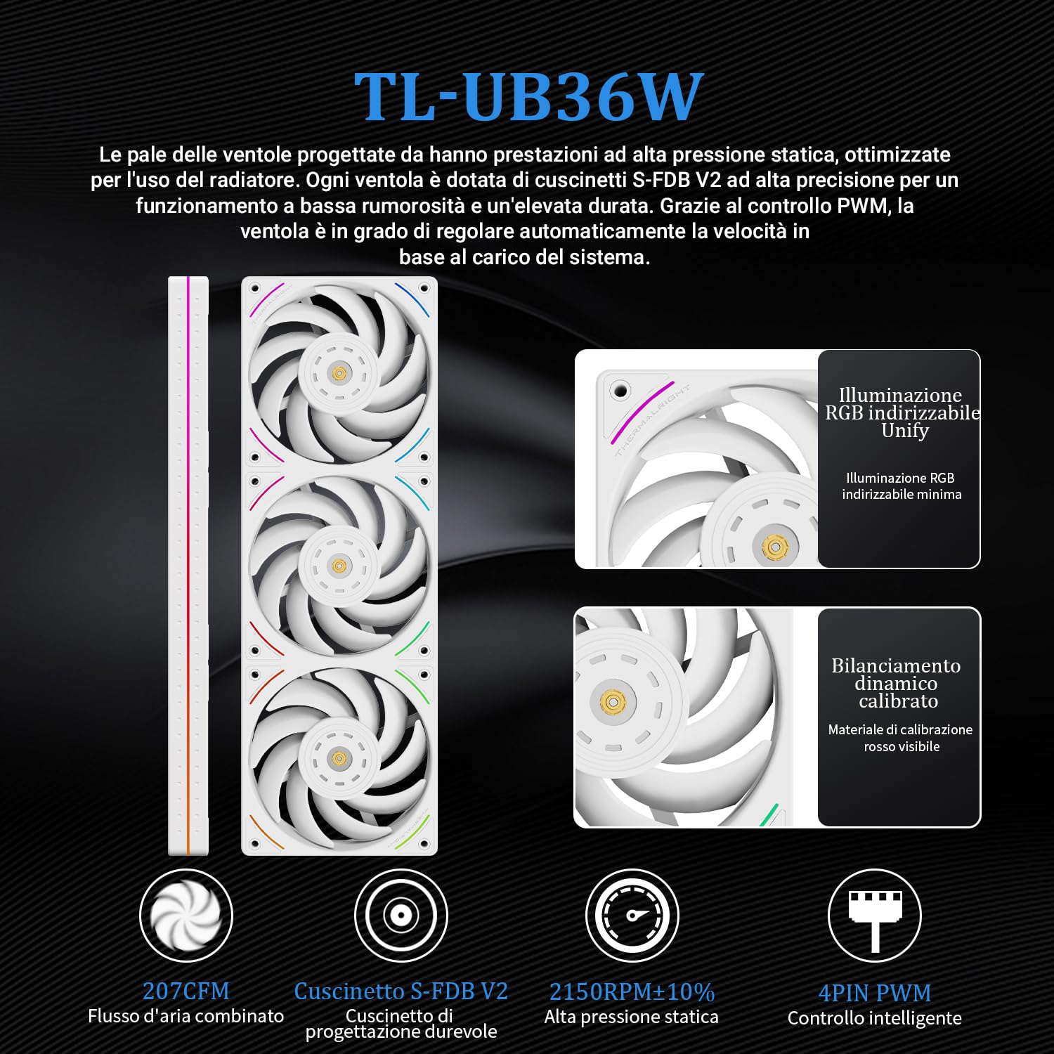 TR Hyper Vision 360 UB ARGB Blanco AIO Enfriador líquido para AM5/Intel LGA1851/1700, pantalla LCD absorbente magnética de 3,95 pulgadas