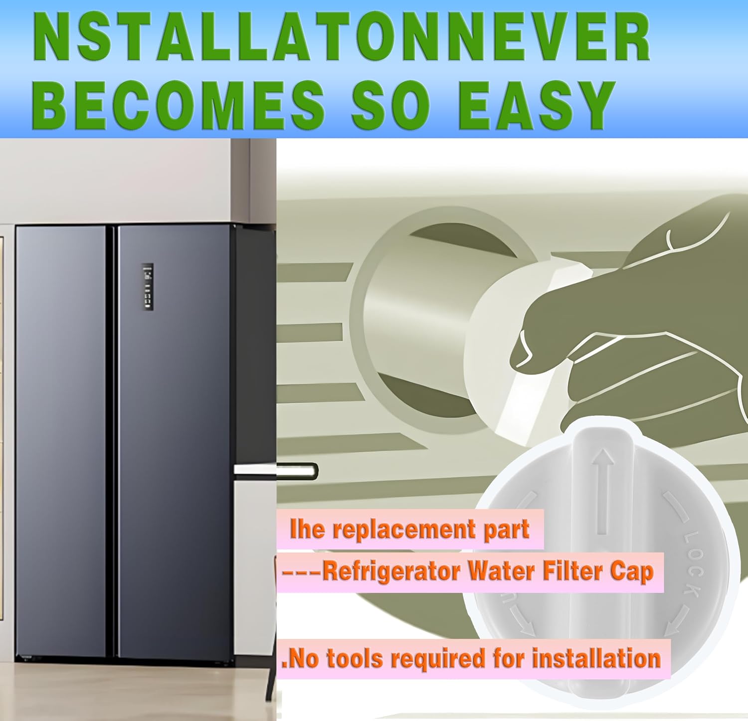 W11220375 Refrigerator Filter Cap Compatible with Whirlpool Kitchen-Aid Refrigerator(Replaces W11220375 W10813883 W11220375)