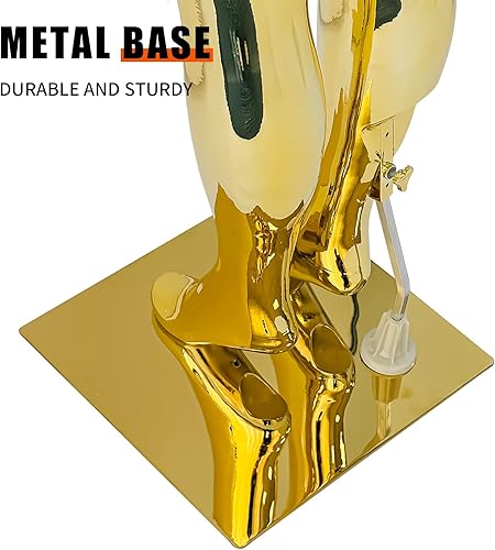 Miniatura 5 de Maniquí femenino de cuerpo completo con luz dorada de 70.8 pulgadas, maniquí de exhibición de estilo brasileño con brazos ajustables, soporte de