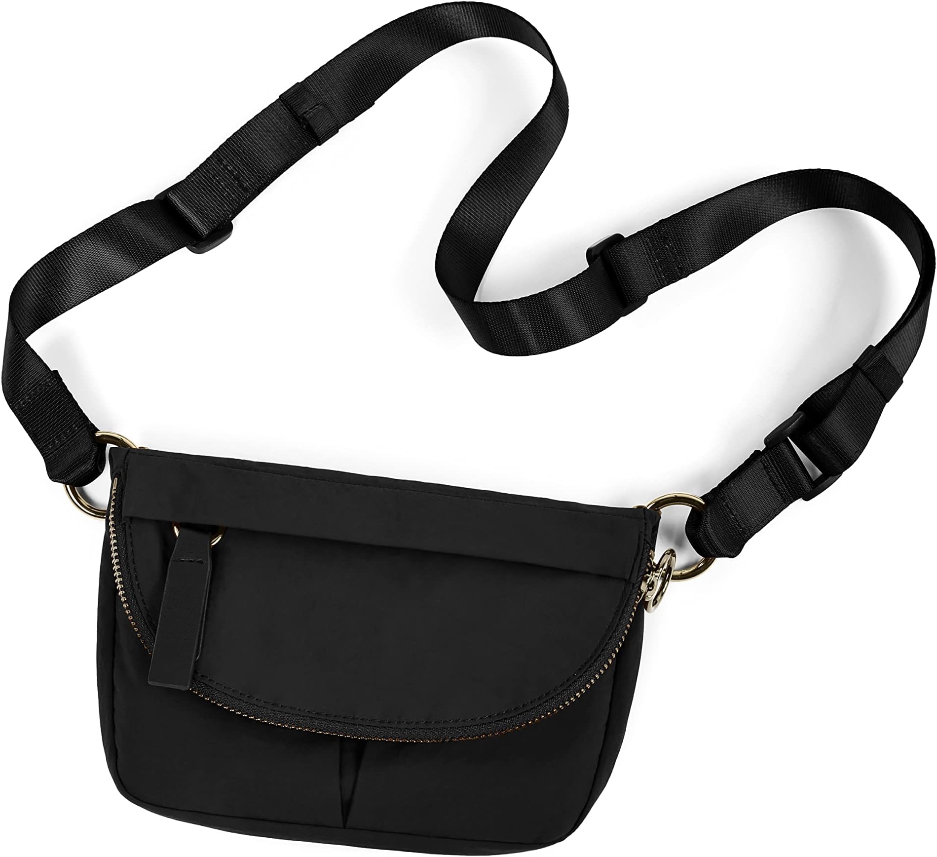 ODODOS1.2L Mini Crossbody Bag with Adjustable Strap Festival Bag Fanny Pack for Outdoor, Workout, Travel, and Casual, Black