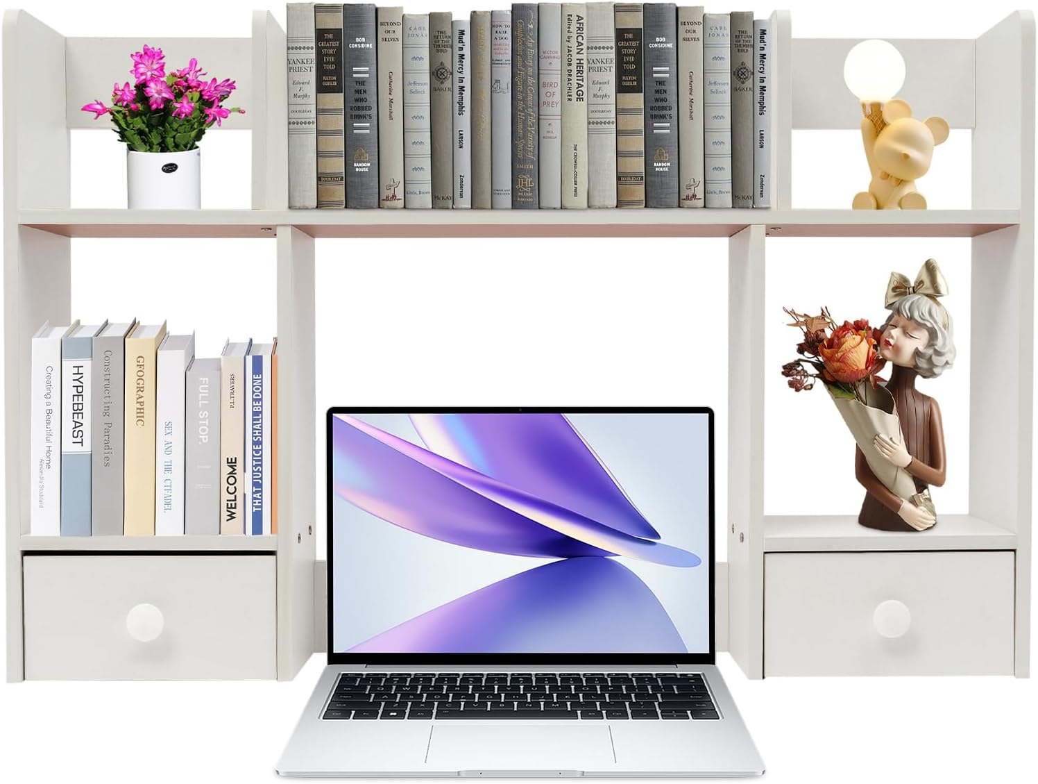 Desktop Organizer, 2 Tier Office Storage Rack w/2