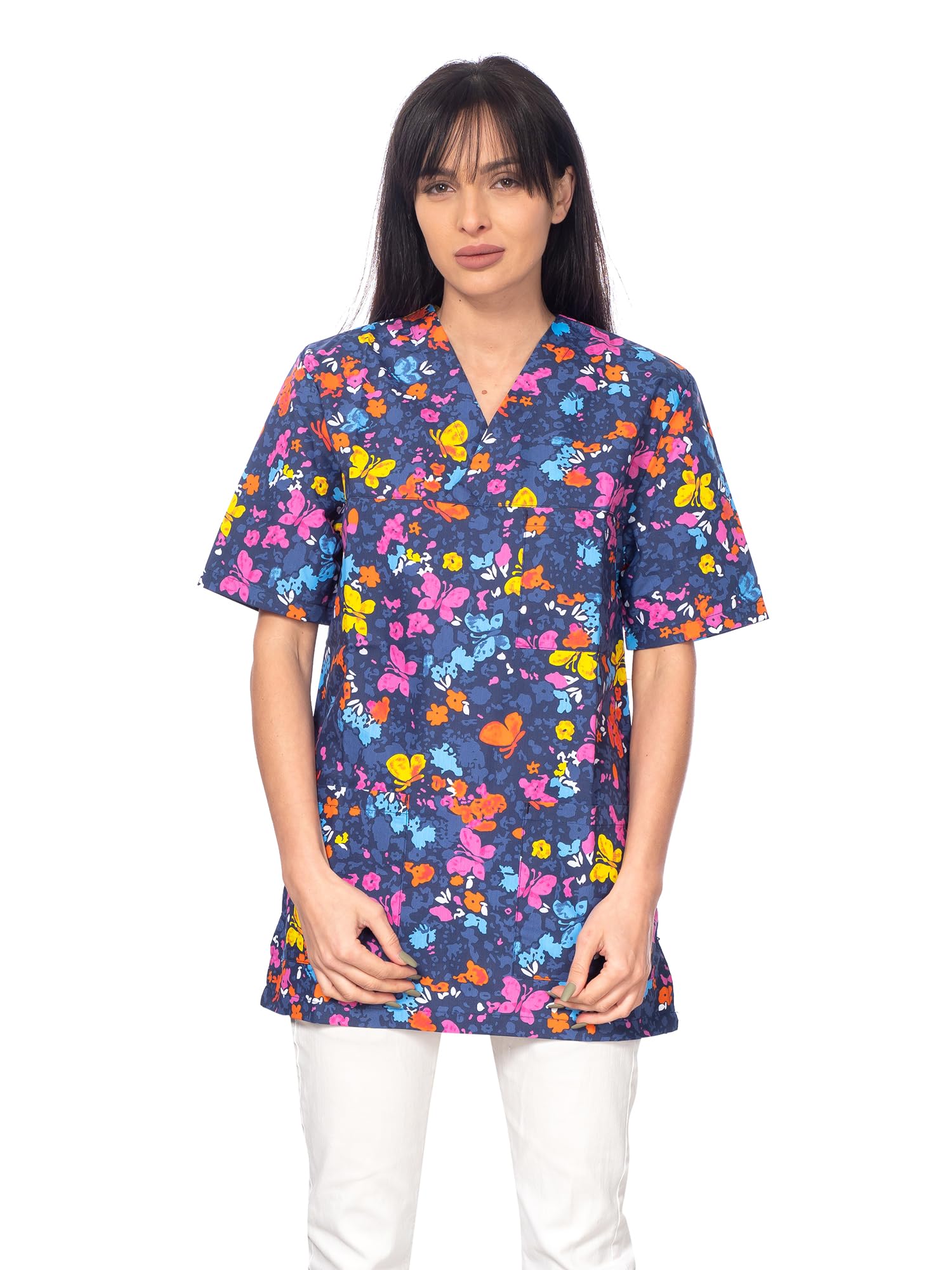 DINOZAVR Bruna Sanitario Camisa Médica con Cuello en V para Mujeres — view 9