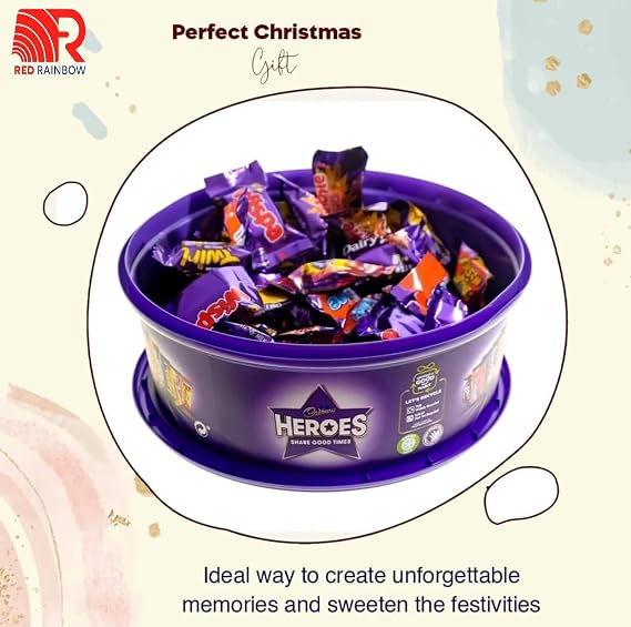 Heroes Chocolate Tub pack of 2 x 475g Family Sharing Selection Includes Various Selection of Chocolate Wrapped Mini Chocolate Bars Perfect for Gifting, Parties & Celebrations By Red Rainbow
