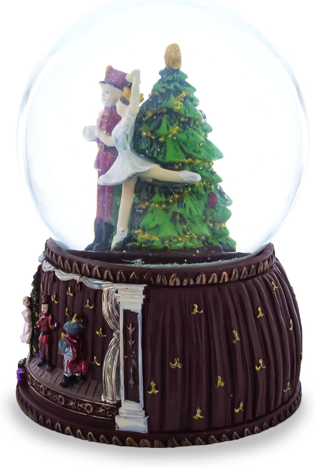 Dancing Nutcracker and Ballerina Musical Water Snow Globe