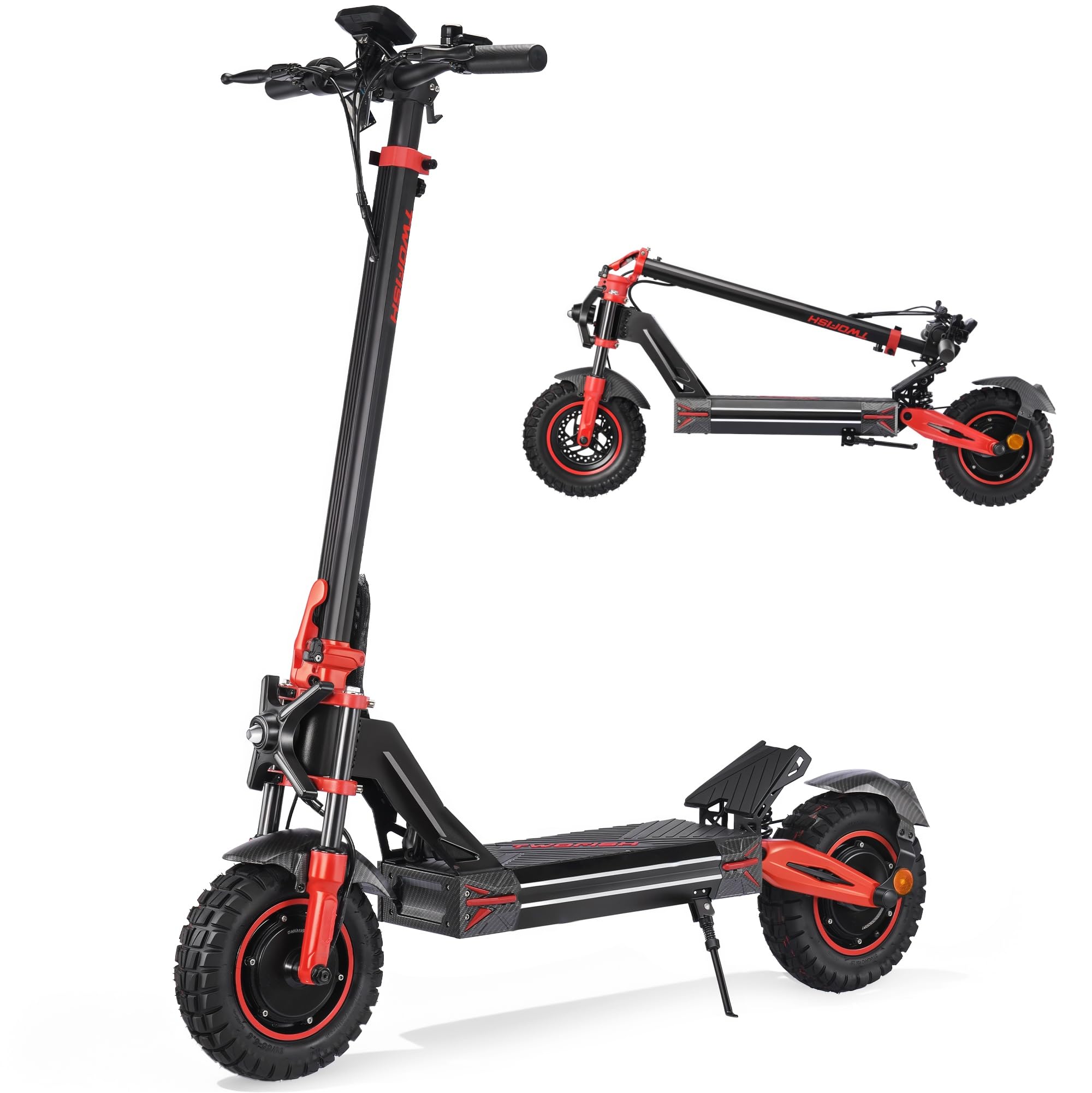 TW4PRO Monopattino Elettrico Pieghevole, 60V 23Ah, 45-60Km di Autonomia | Limite Di Velocità Sbloccabile, Display Ad Alta Definizione, Pneumatici 11", Sblocco NFC, Doppia Sospensione&Freno a Disco