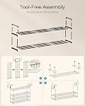 SONGMICS Shoe Rack, 2-Tier Shoe Organizer, Sturdy Storage Shelf, Upright or Upside Down, for 15-18 Pairs, Stackable, for Entryway, 30 x 117 x 34 cm, Black ULSA032B01 | Stackable Shoe Organizer for 15-18 pairs, for Entryway, Upright or Upside Down, Bl