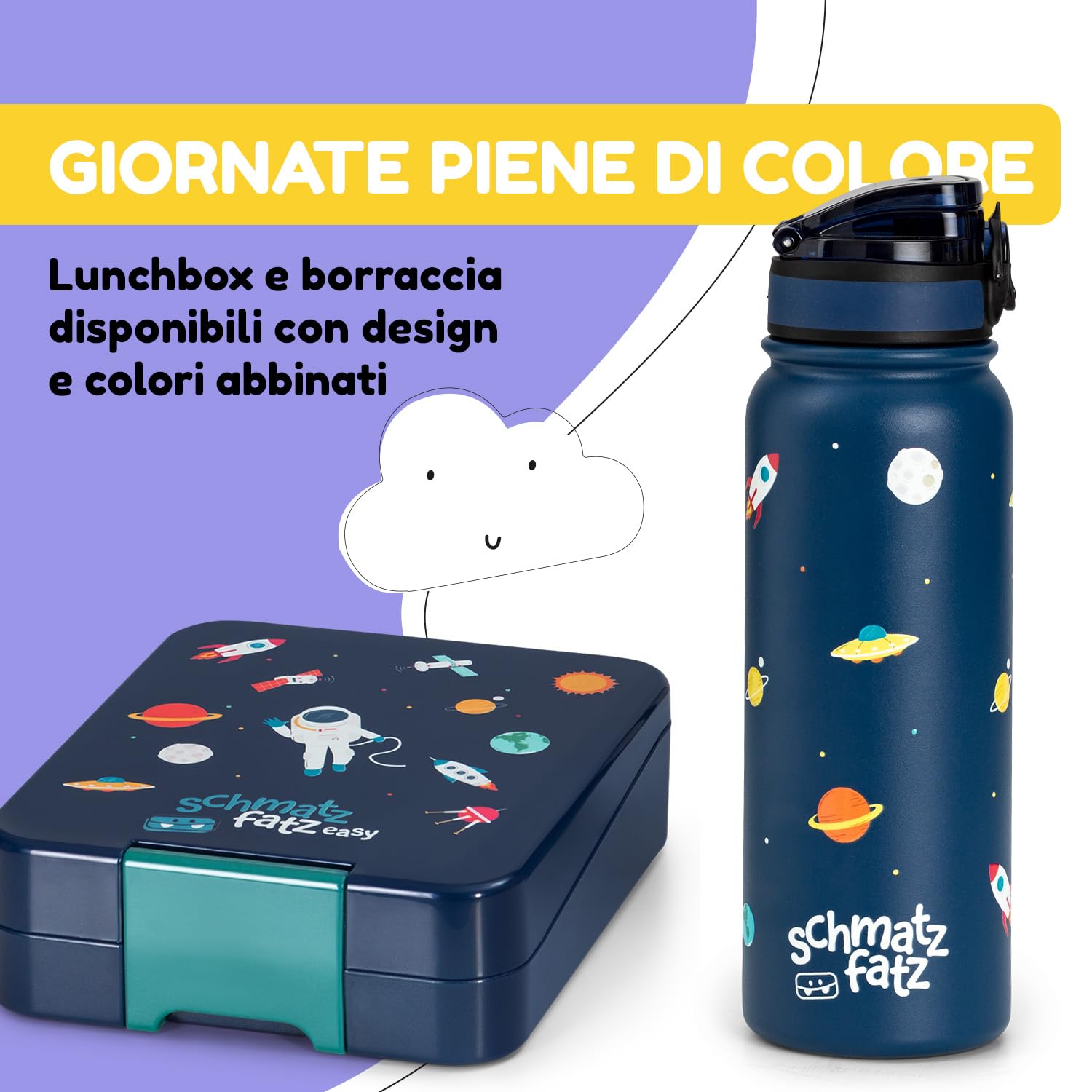 schmatzfatz Borraccia Termica 550 ml, Borraccia Isotermica per Bambini, Bottiglia Isotermica per Bevande Calde, Termus Acqua Fredda, Borraccia Termos, Senza BPA, Bottiglia Metallo Senza Fuoriuscite