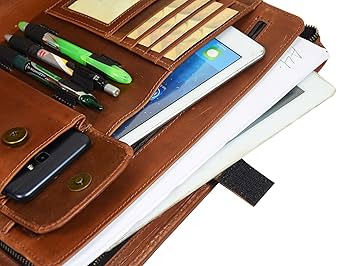Amazon.com : Leather Castle Vintage Zippered Business