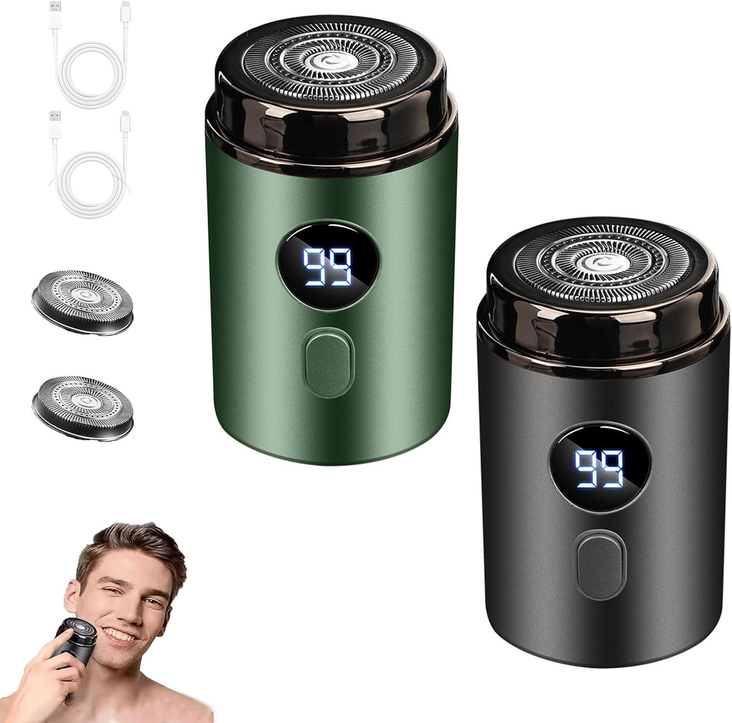 Pocket Shaver USB Mini Shavers for Men, Portable Electric Foil Shaver Men, Mini Razor Rechargeable Waterproof Trimmer for Face Hair for Travel, Home, Business Use (Mix)