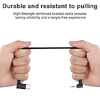 Vista 4 de XMSJSIY Cable de audio tipo C a 0.098 in USB C macho a 0.098 in TRS 3 polos macho AUX 90 grados ángulo recto conector de repuesto para auriculares