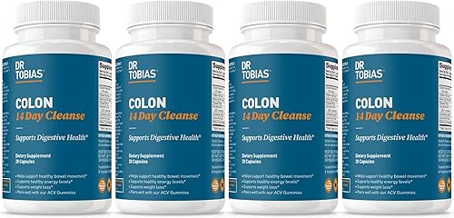 Dr. Tobias Limpieza de colon de 14 días, desintoxicación avanzada de limpieza intestinal para mujeres y hombres con cáscara sagrada, cáscara de