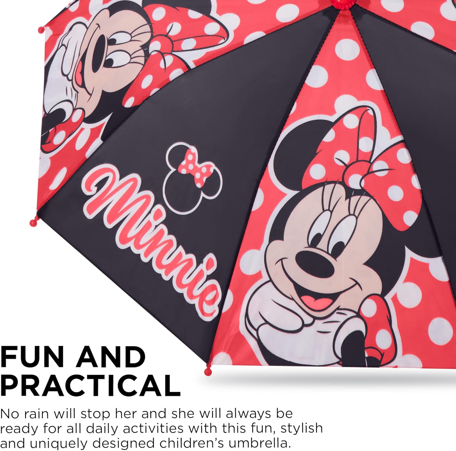 Disney Kids Umbrella and Slicker, Minnie Mouse Toddler and Little Girl Rain Wear Set, for Ages 2-7 - Image 4