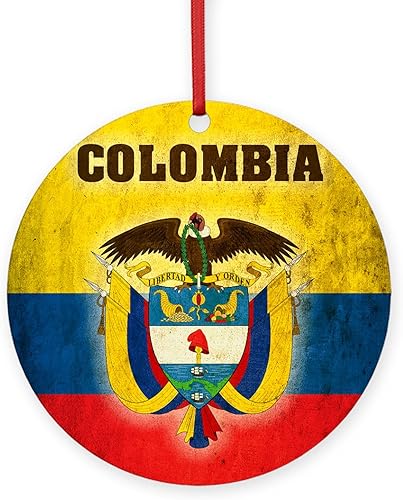 CafePress Ornamento navideño redondo de 4 pulgadas de MDF vintage Colombia