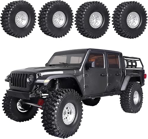 Miniatura 28 de HobbyPark Juego de neumáticos de 4.724 in / 4.72 pulgadas 1.9 y ruedas Beadlock 1.9 insertos de espuma para Axial SCX10 II III Traxxas TRX-4 Redcat