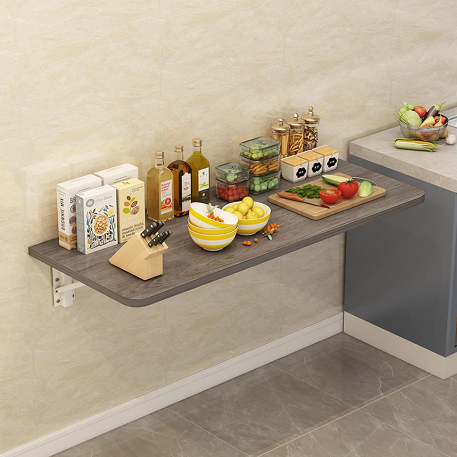 Table murale pliable peu encombrante pour usage domestique