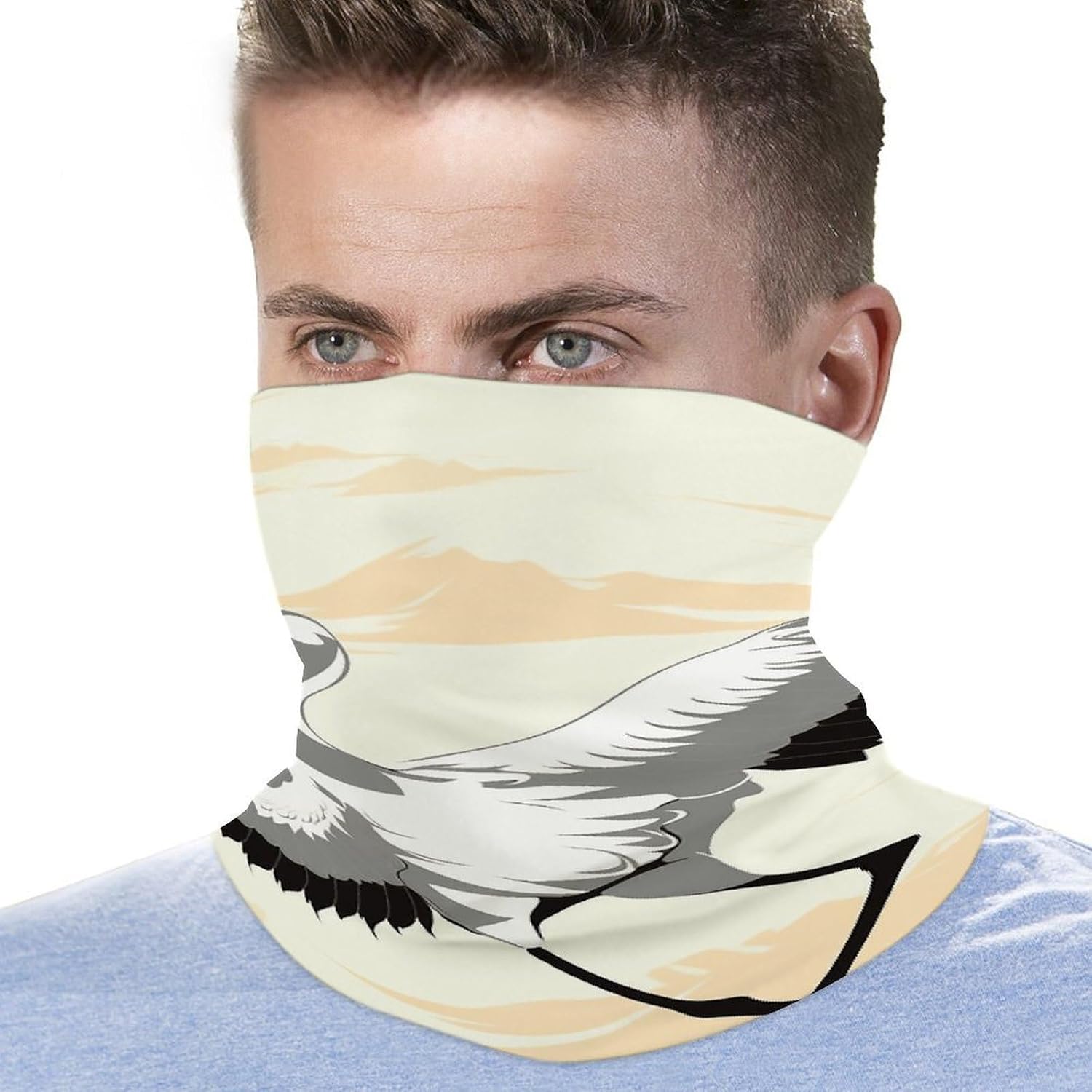 Japanese Crane Neck Gaiter UV Protection Polyester Face Gaiter Breathable Quick Dry Head Wrap Multifunctional Stretchy Seamless Bandana for Outdoor Cycling Hiking Skiing Running