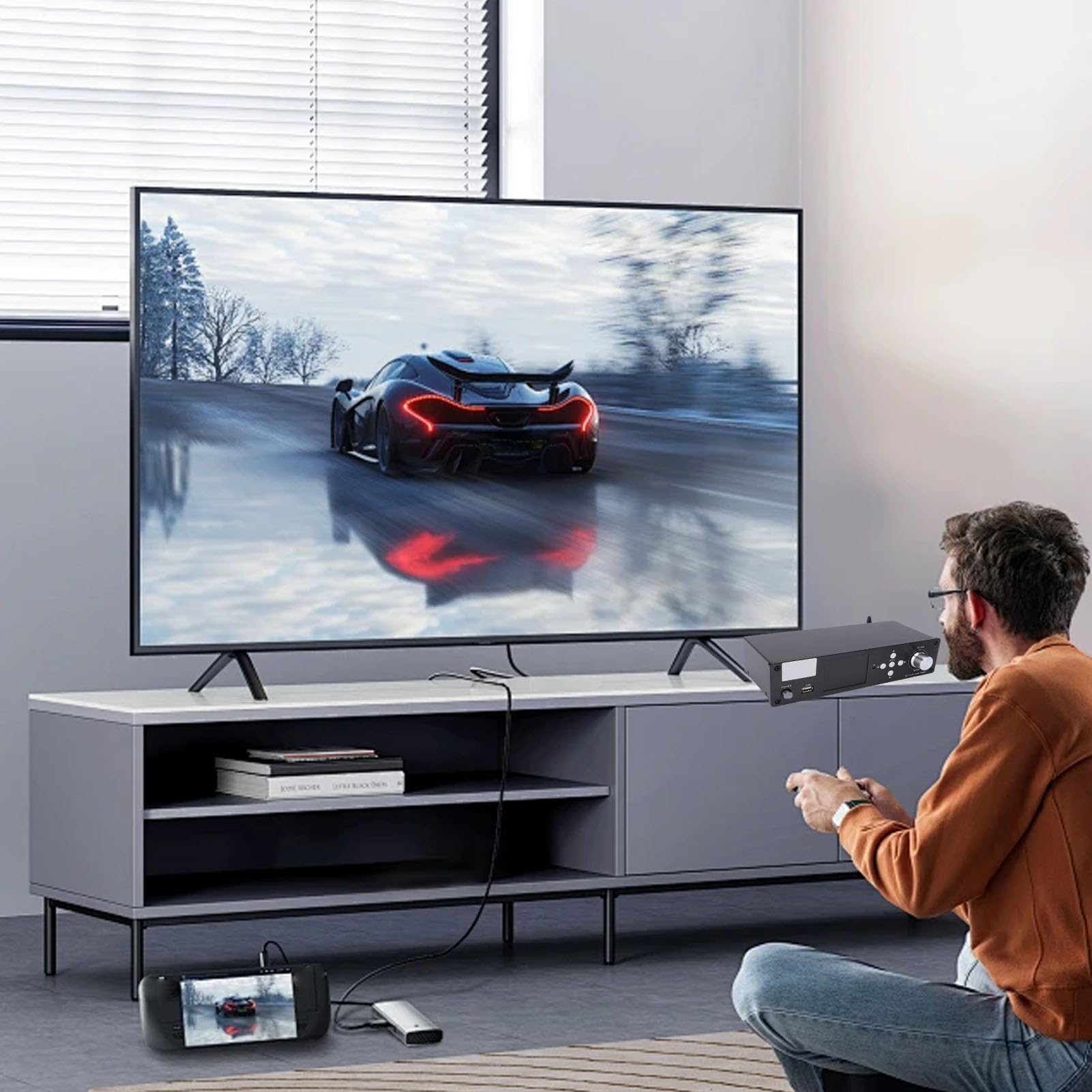 XUMIUZIY 5.1 Surround Sound Decoder Konverter, 4K HDMI ARC Optisches Koaxial USB Digital Analog Sound Decoder System 192 kHz 32 Bit, mit BT 5.0 Empfänger Ausgangsmodi (EU-Stecker)