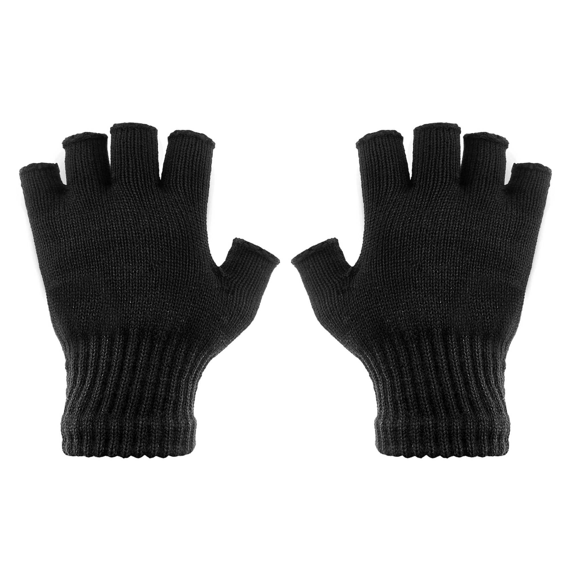 Love My Fashions Women's Black Love My Fashions® Fingerless Gloves For Winter Thermal Gloves For Touchscreen Knitted Mittens Handwarmer Mens &