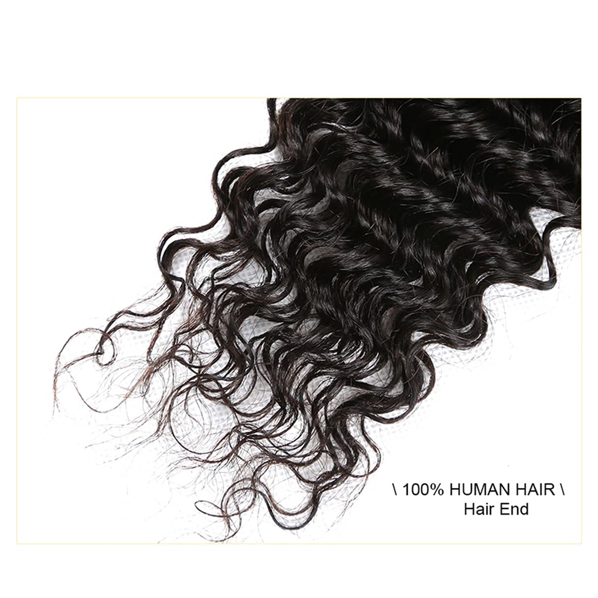 Brazilian Unprocessed Human Virgin Hair - Deep Curly Free Part Closure Pre-Plucked Hairline Loose Deep Wave 4x4 Lace Closure (12inch, Natural Black With Baby Hair)