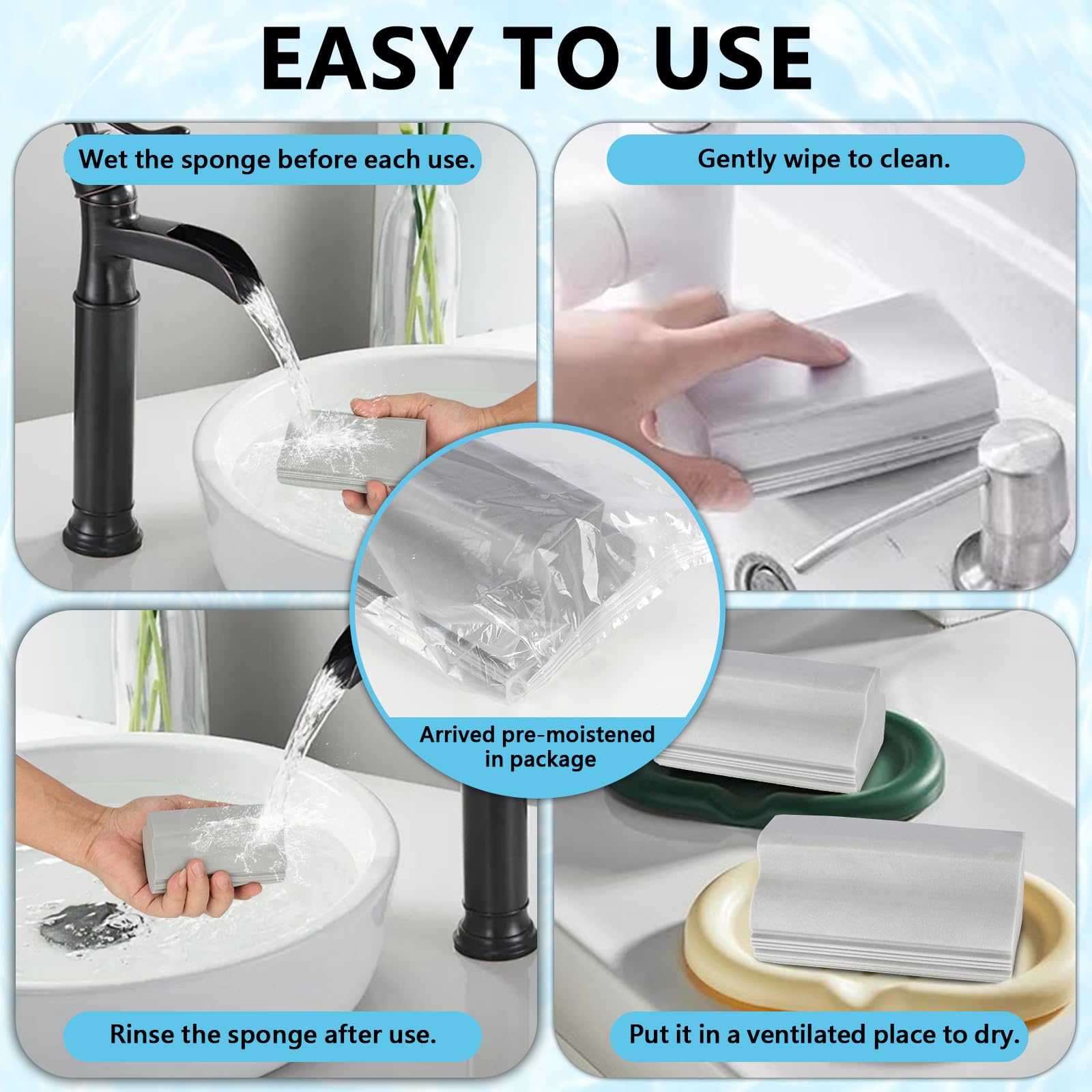 7 Éponges PVA Nettoyage - Absorbantes Et Lavables - Pour Stores, Vitres, Bouches D'Aération