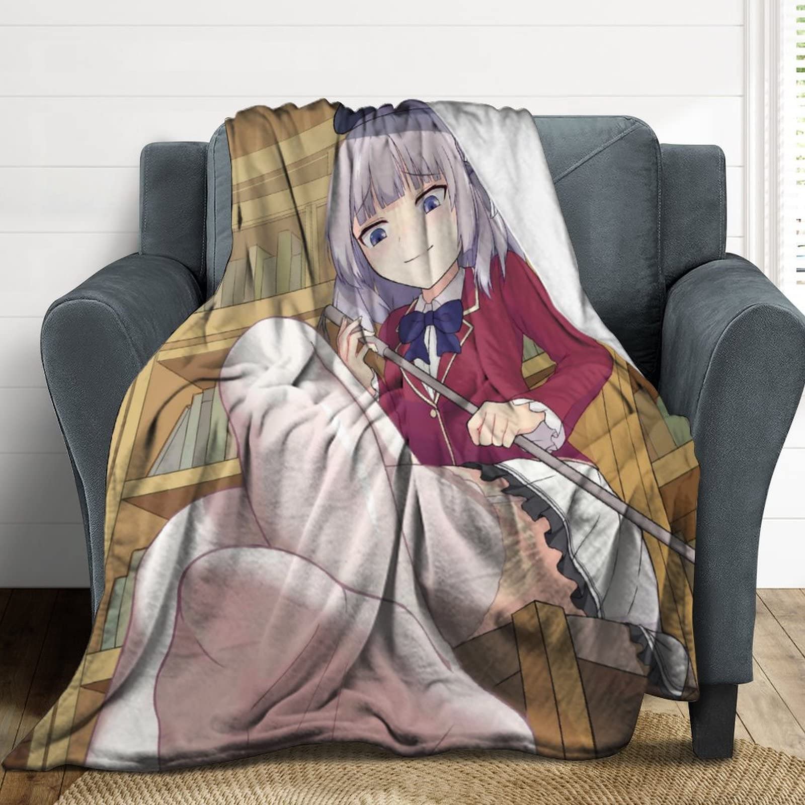 フランネル ブランケット もうふ 萌え キャラクター柄 甲鉄城のカバネリ 無名 個性的 毛布 タオルケット 大判 【カスタムメイド Amazon｜フランネル ブランケット もうふ 萌え キャラクター柄 ようこそ実力至上主義の教室へ よう実 坂柳有栖 オシャレ 毛布 タオルケット 大判  【カスタムメイド 1.3倍密度特注素材】 高密度/抗ピリング 着る毛布 暖かい 軽量 柔らかく肌触り 抗菌防臭 防ダニ加工 吸湿 ...