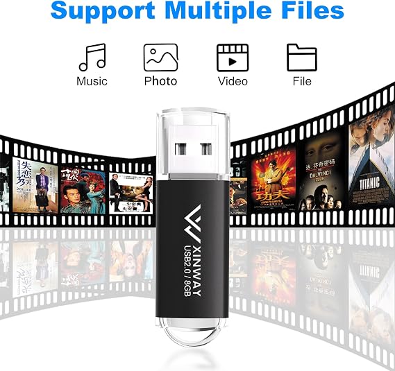 Memory Stick 8GB USB Flash Drive Thumb Drives Data Storage USB Stick, (2 Pack 8GB - Black Blue)