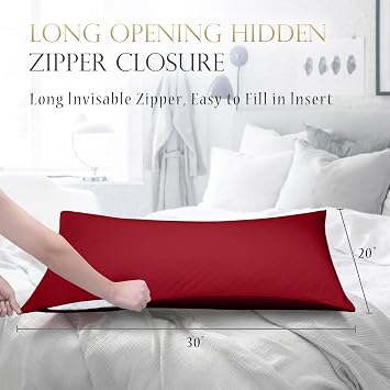 Cooling Side Sleeper Curved Crescent Pillow Case Queen 1 Pack 20 * 30 Red