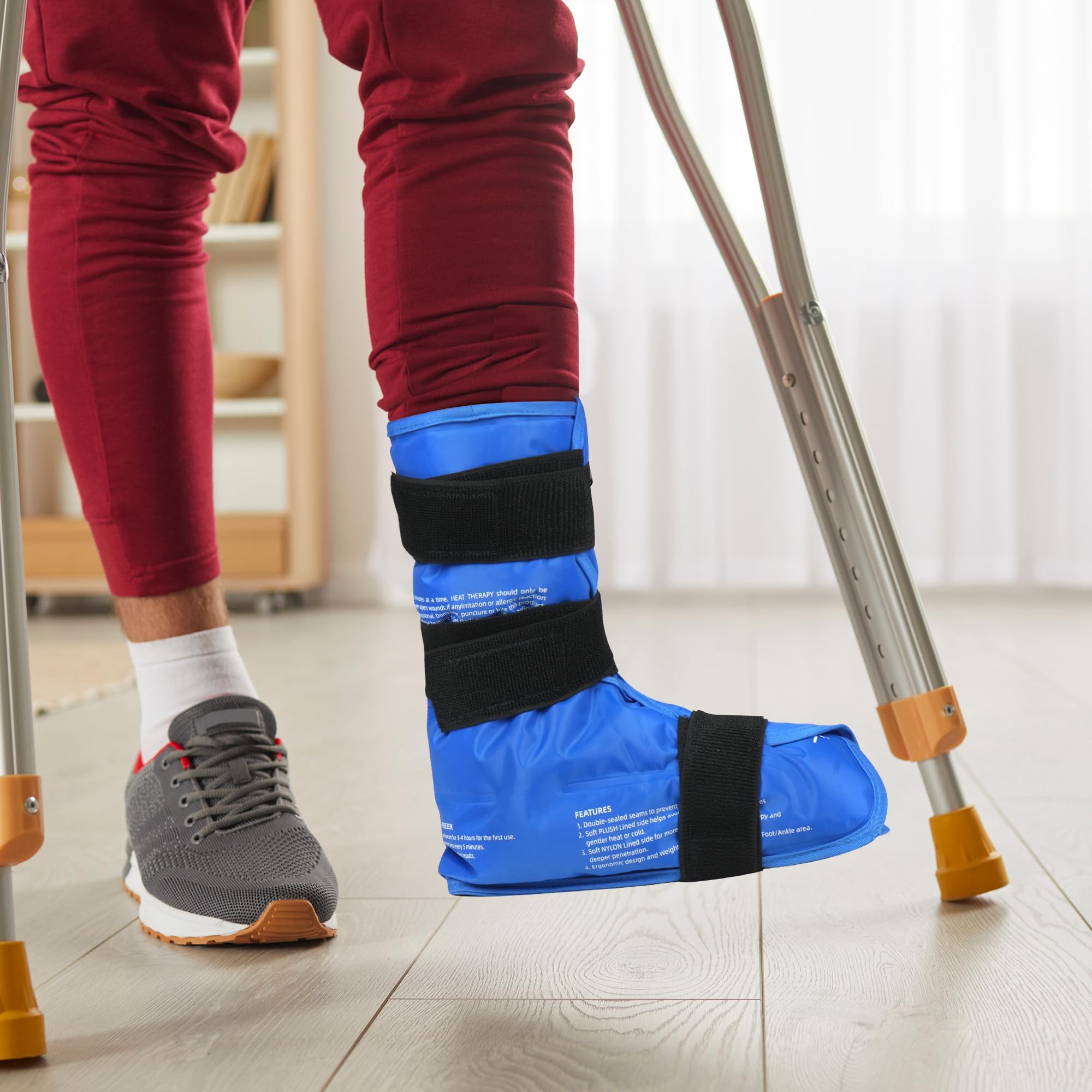 Torba na lód do kostki, terapia gorącym zimnem, duży żelowy pojemnik na lód wielokrotnego użytku na zapalenie ścięgna Achillesa, zapalenie powięzi podeszwowej, urazów, obrzęków, skręcenia, bólu