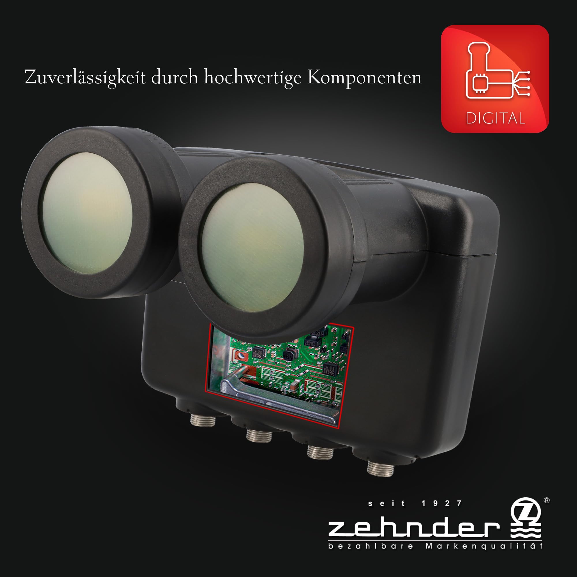 [ Bardzo dobry test, ocena 1.1 *] dziesiątki monoblokowy Quad LNB Astra Hotbird dla 4 uczestników i 2 satelitów, 4-krotny HD 4K LNC do bezpośredniego podłączenia (telewizor, odbiornik satelitarny) LMB