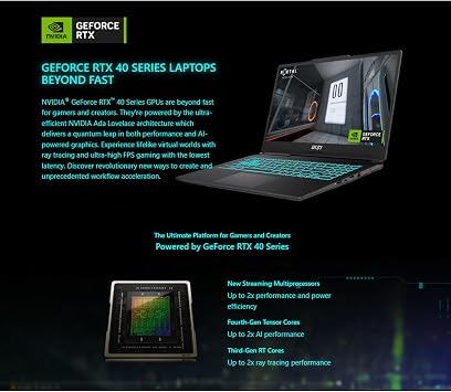 msi Cyborg 15 Gaming Laptop, 15.6 FHD 144Hz Screen, 13th Gen Intel Core i7-13620H, NVIDIA GeForce RTX 4050, 32GB DDR5 RAM, 1TB PCIe SSD, Webcam, Backlit KB, Wi-Fi 6, Windows 11 Home, Black