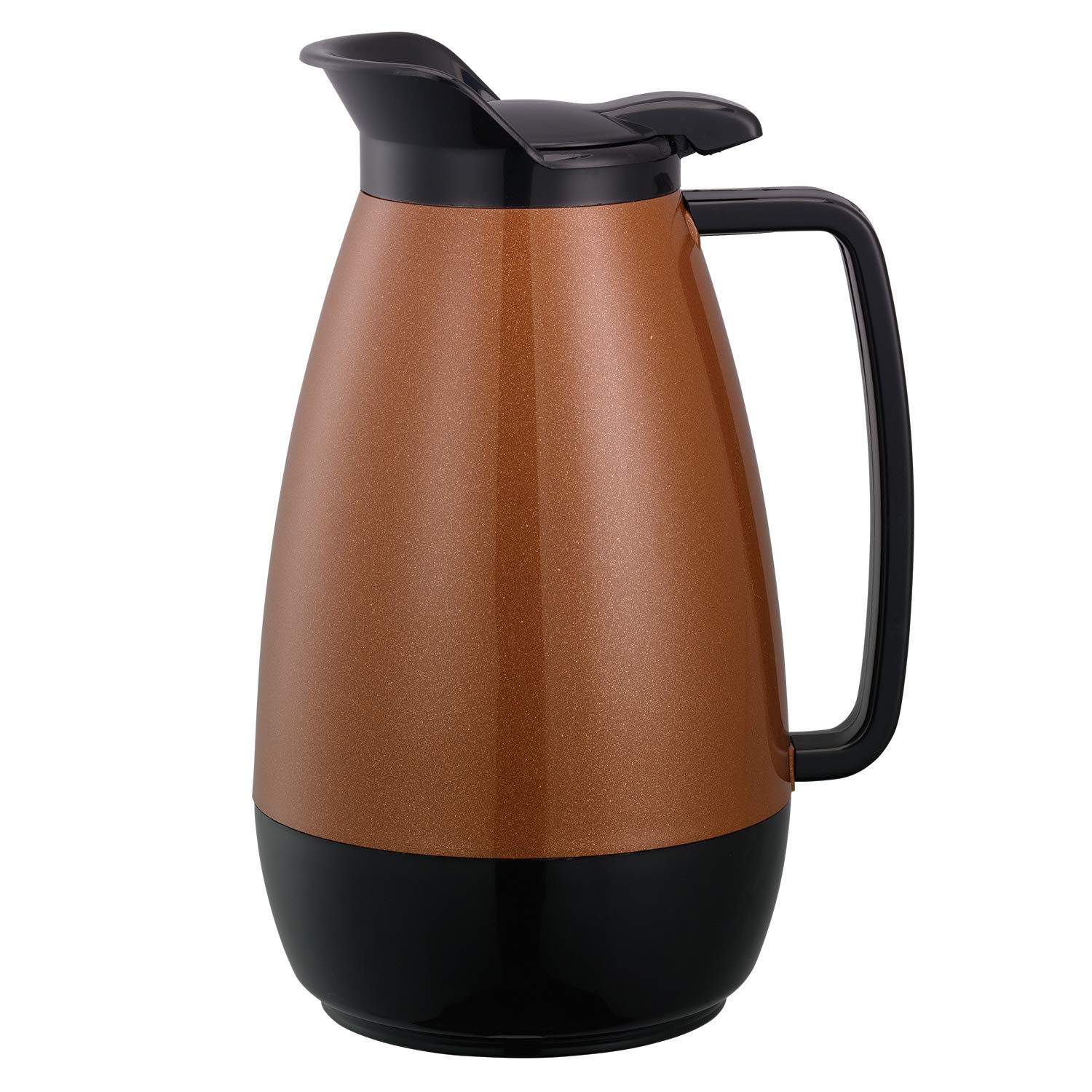 Service Ideas TS101CB Thermo-Serv Foam Insulated Server, Flip-top Lid, 1 Liter (33.8 oz), BPA-Free Plastic, Copper/Black