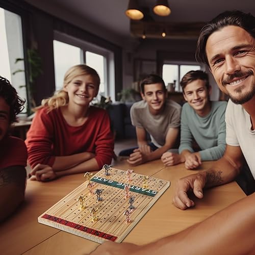 Miniatura 6 de Grhonior Juego de mesa de carreras de caballos con 11 caballos de metal de lujo, tablero de juego de madera engrosada, incluye dados y tarjetas