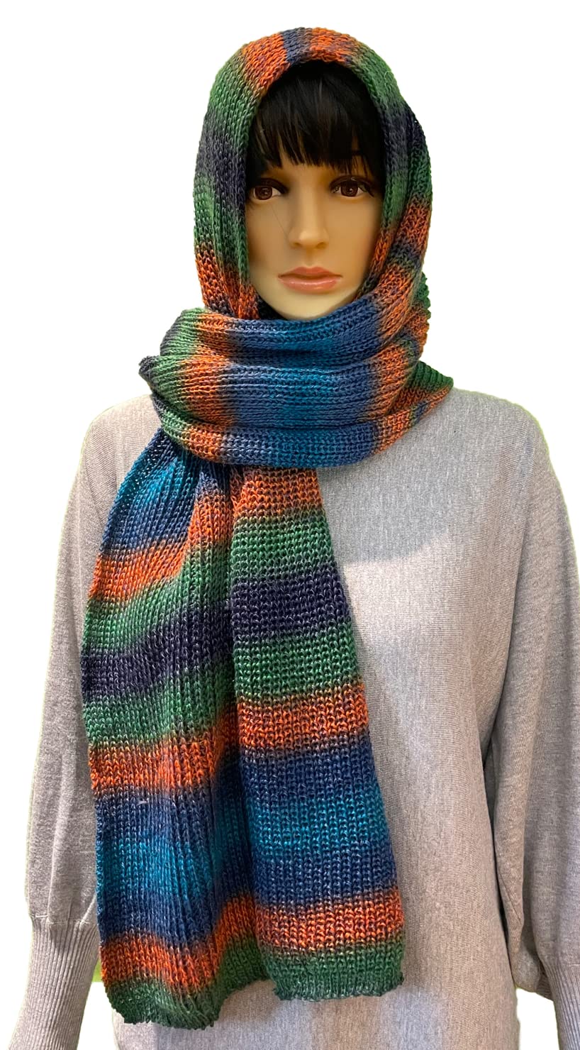 Kuscheliger warmer, breiter Schal aus Lace Garn 70% Schurwolle
